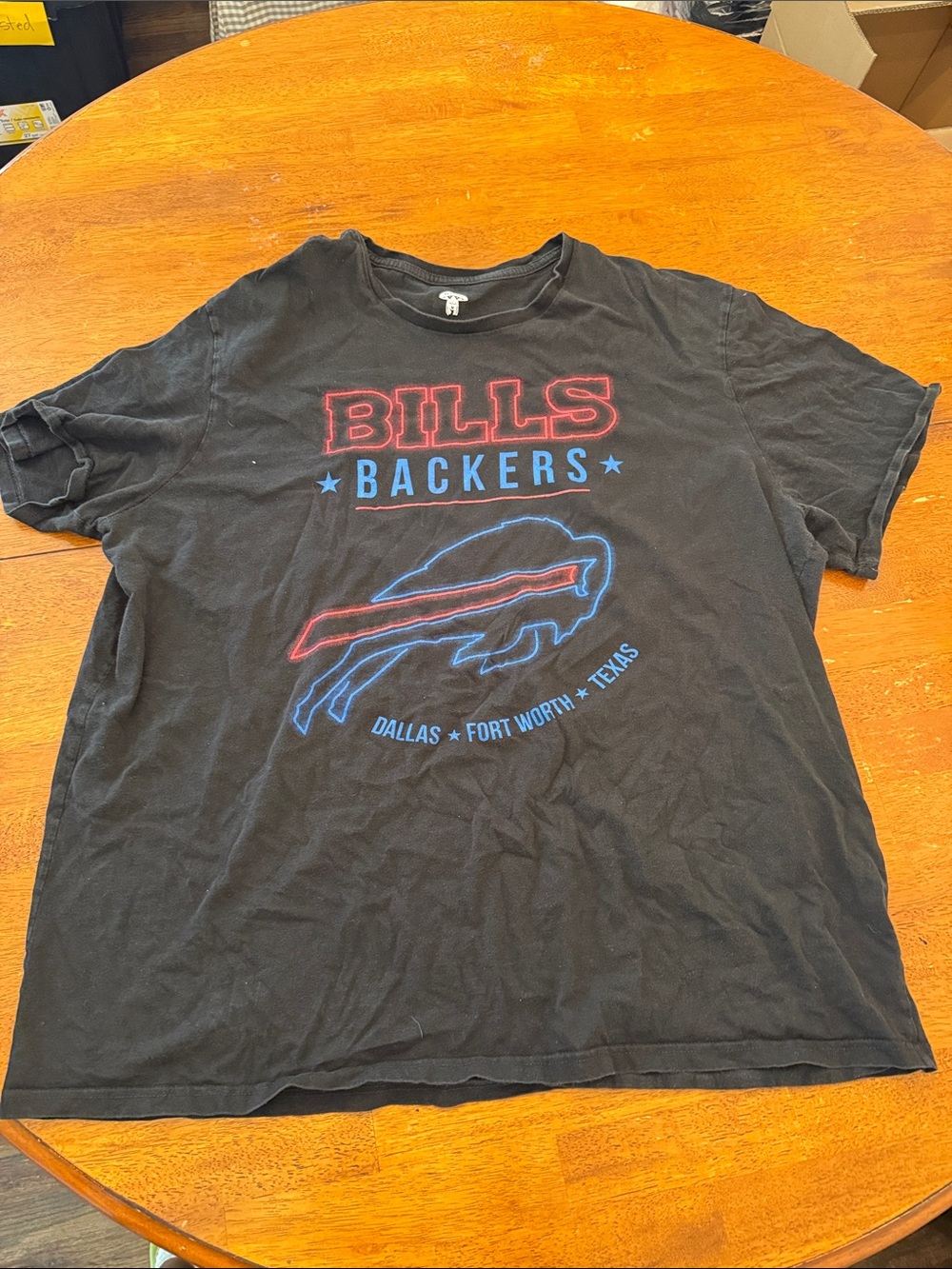 Gildan Black Bills Backers Graphic Tee with Red and Blue Logo